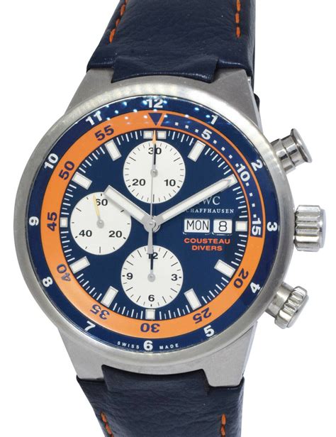 iwc aquatimer blue orange|iwc cousteau diver.